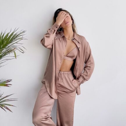 Champaign Satin Sleepwear Set - Image 2