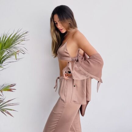 Champaign Satin Sleepwear Set - Image 3