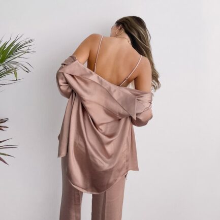 Champaign Satin Sleepwear Set - Image 4
