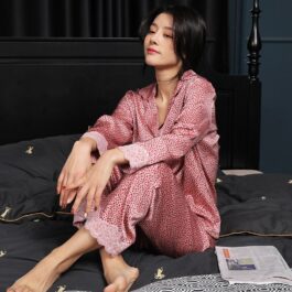 Pink Print Leopard Sleepwear