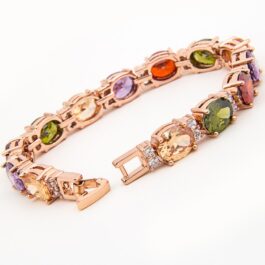 Multicolor Stones Cluster Bracelet