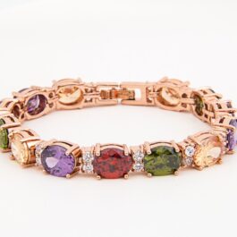 Multicolor Stones Cluster Bracelet